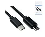 USB 3.1 C tipo - micro B kabelis, juodas, dėžutė, 1 m DINIC dėžutė